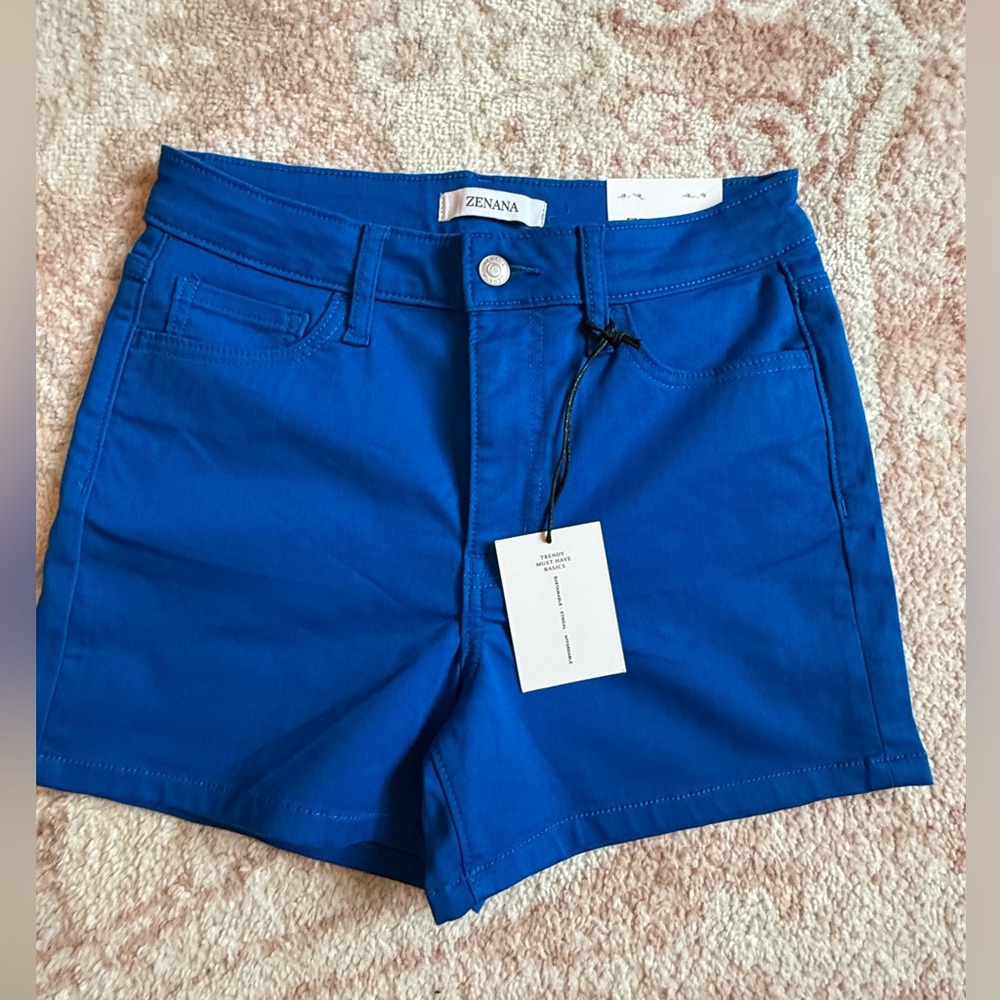 NWT ZENANA BRIGHT BLUE SHORTS